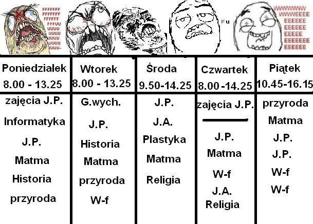 fajny plan lekcji ? (chodzi o rysunek nie ułożenie lekcji itp