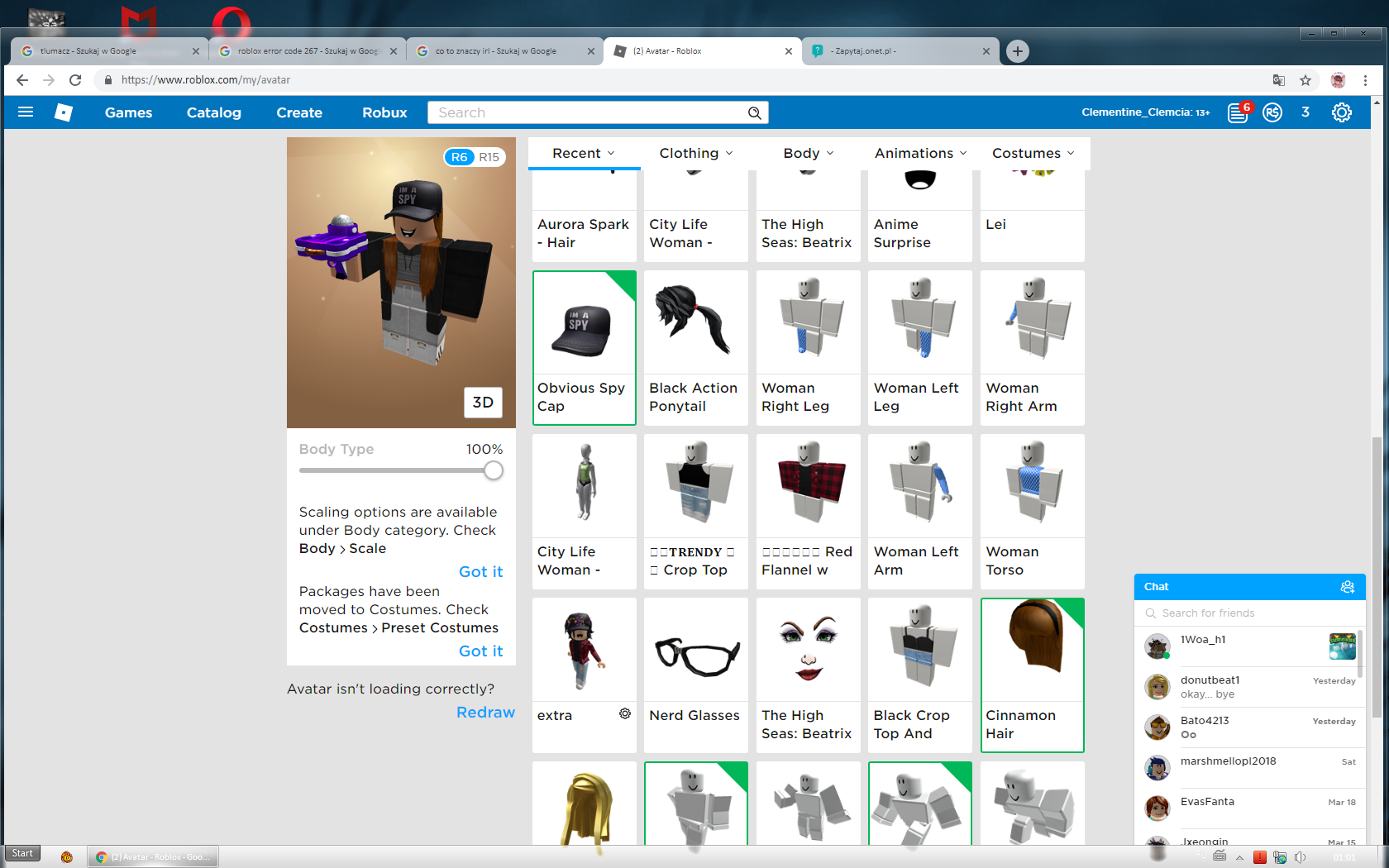 Roblox Ubrania