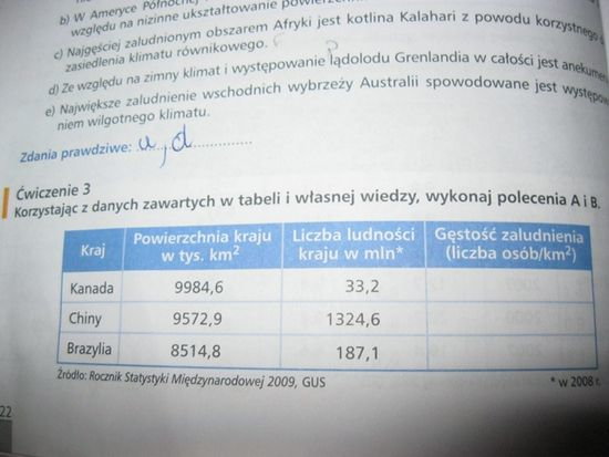 Oblicz gęstość zaludnienia wymienionych krajów. – zadania, ściągi i