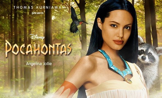 2. Angelina Jolie - jako Pocahontas