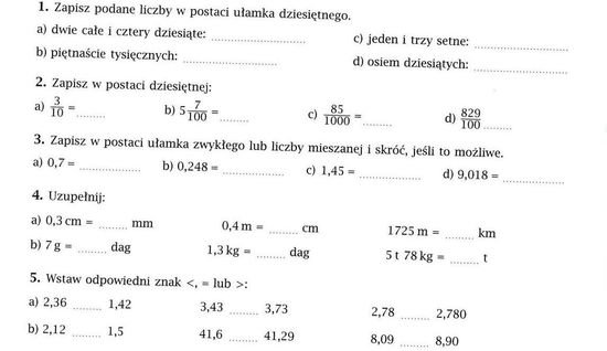 Zadania Z Matematyki Dla Klasy 5 Hej pomoże mi ktoś z matematyki klasa 5 ! Proszę – zadania, ściągi i