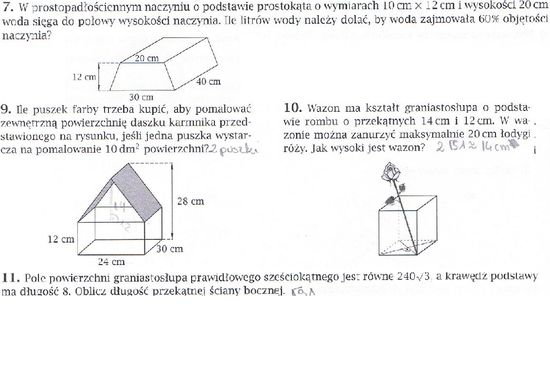 Matematyka - graniastosłupy – zadania, ściągi i testy – Zapytaj.onet.pl