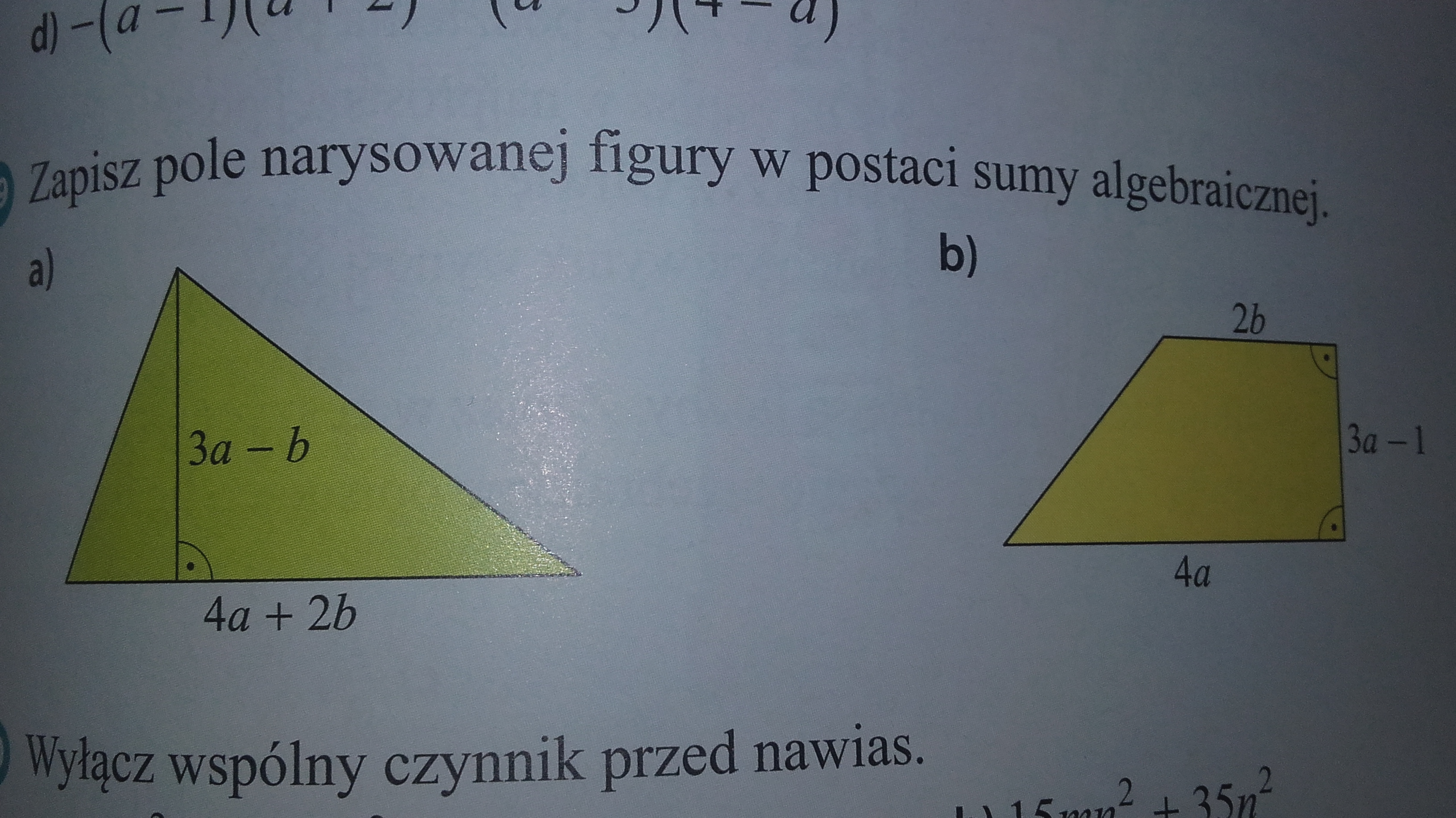 Zapisz Pole Figury W Postaci Sumy Algebraicznej
