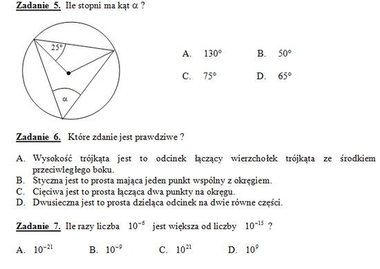 Praca Kontrolna, matematyka. 3 Gimnazjum – zadania, ściągi i testy