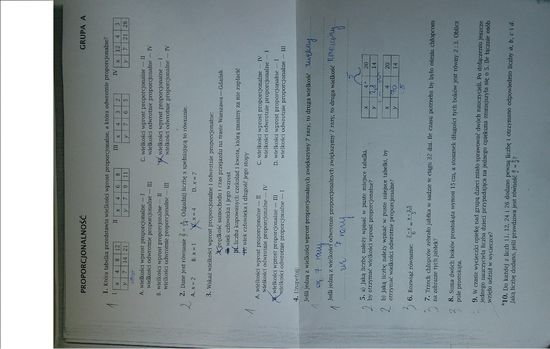 macie sprawdzian z matematyki-kl.I gim. -proporcjonalność(matematyka z