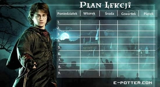 Plan Lekcji Z Postaciami Z Harrego Pottera zapytaj.onet.pl