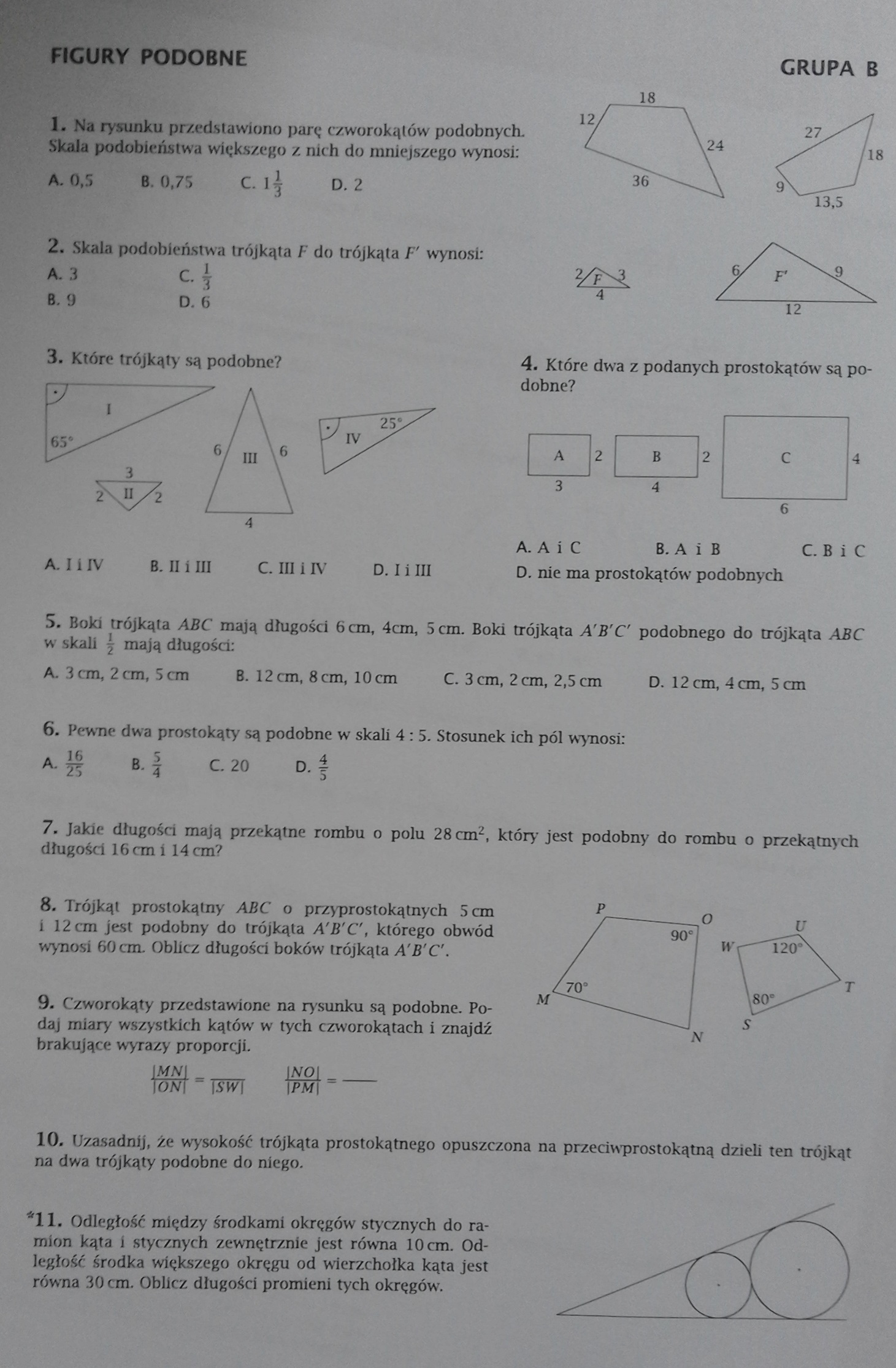 Pola Figur Klasa 5 Sprawdzian Sprawdzian Z Matematyki Figury Na Płaszczyźnie Klasa 5 - Mądry