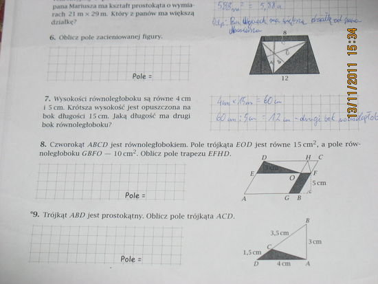 Oblicz Pole Poniższej Figury Zad 18 Str 75 Oblicz pole zacieniowanej figury – zadania, ściągi i testy – Zapytaj