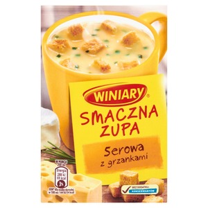 Winiary,smaczna zupa - serowa z grzankami