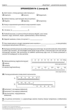 Czy ten test z działu 1 z książki . Świat Fizyki . jest dobry