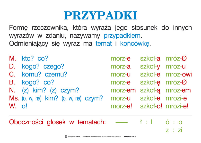 Język polski: Jak szybko nauczyć się odmiany rzeczownika przez przypadki? –  zadania, ściągi i testy – Zapytaj.onet.pl
