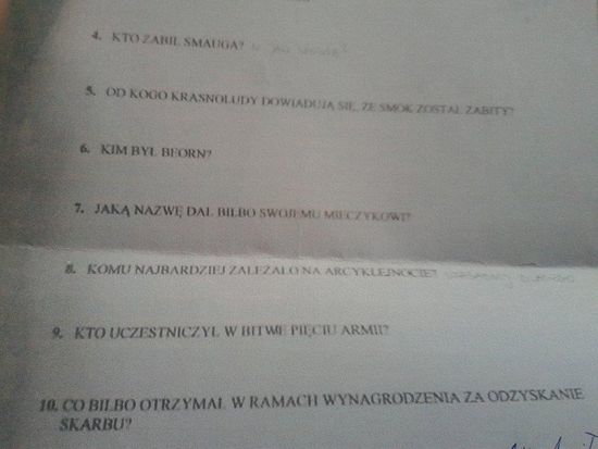 Hobbit Sprawdzian Pytania I Odpowiedzi sprawdzian z literatury hobbit mam pytania ale odpowiedzi nie i właśnie