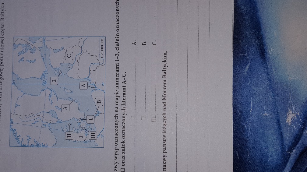 Geografia kl.7: Na mapie oznaczono wybrane elementy linii brzegowej