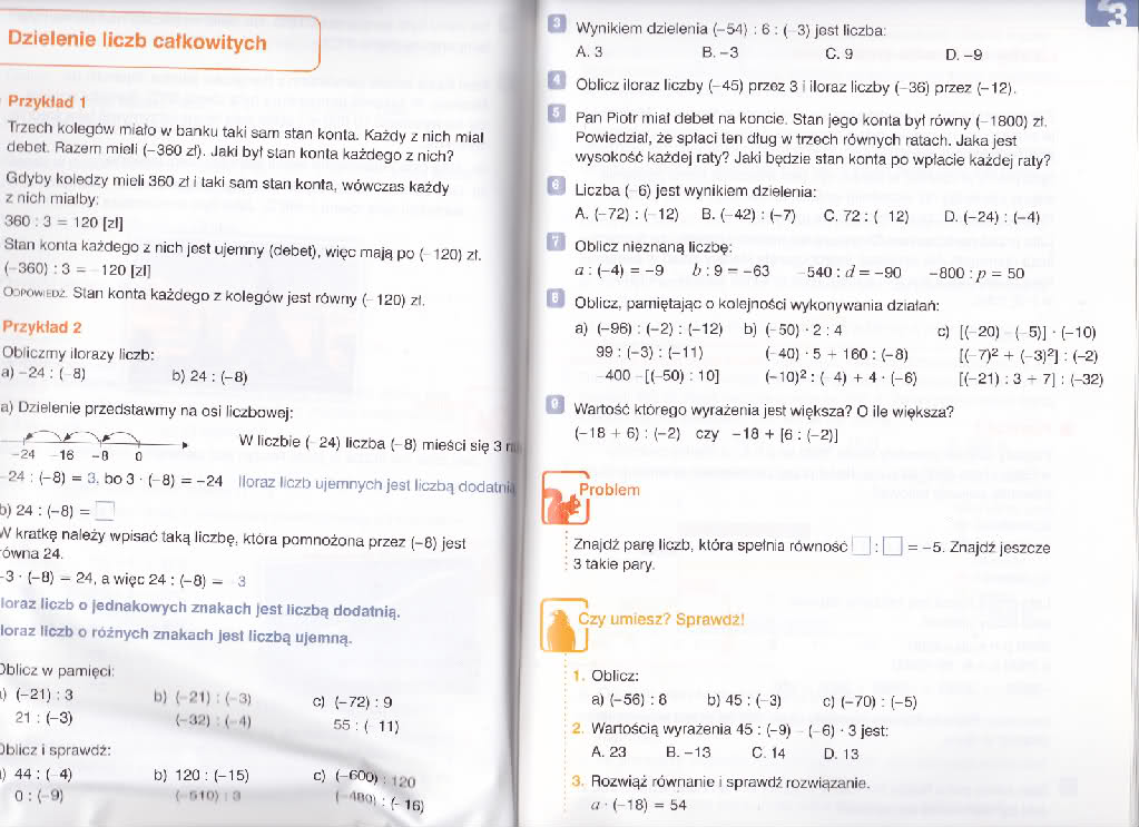 Sprawdzian Matematyka Z Kluczem Klasa 6 Liczby Całkowite matematyka dzielenie liczb całkowitych 6klasa – zadania, ściągi i testy