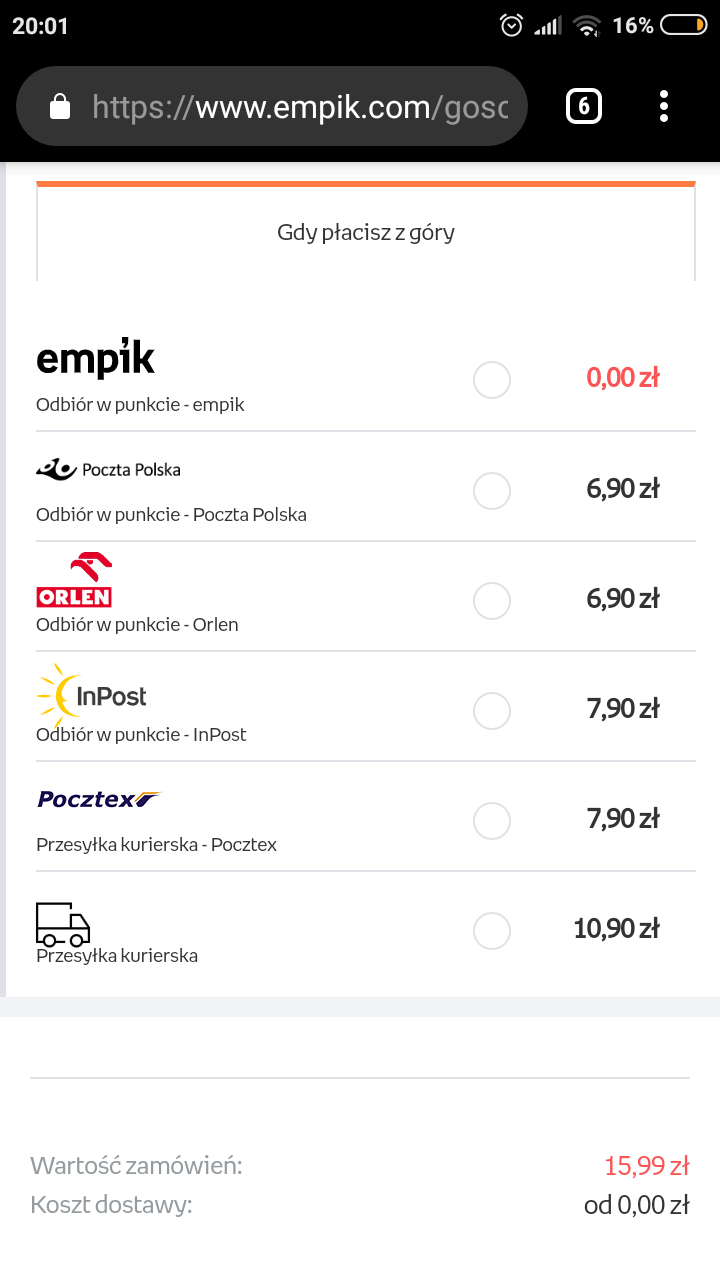 Dlaczego na Empik.com nie ma opcji płatności przy odbiorze w salonie? -  Zapytaj.onet.pl -