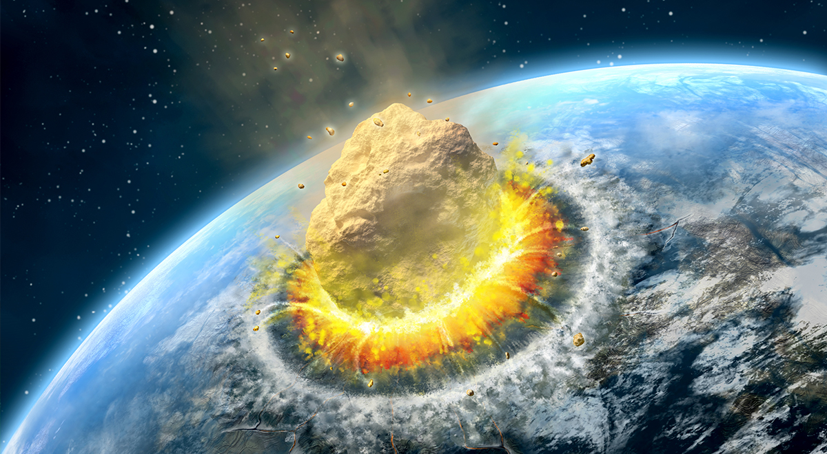 Uderzenie asteroidy, pochłonięcie Ziemi przez Czarną dziurę lub inne tego typu zagrożenie z kosmosu