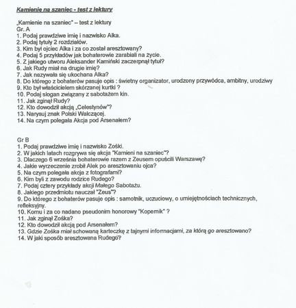 Proszę rozwiązać sprawdzian (obie grupy) – zadania, ściągi i testy –  Zapytaj.onet.pl