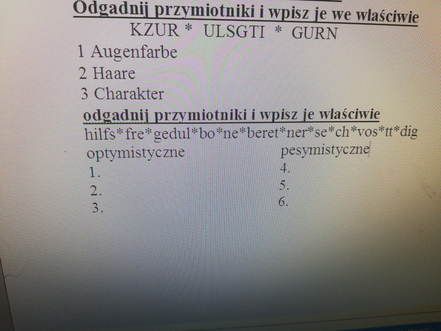 z Niemca na sprawdzian 2 zadania pls pomocy – zadania, ściągi i testy