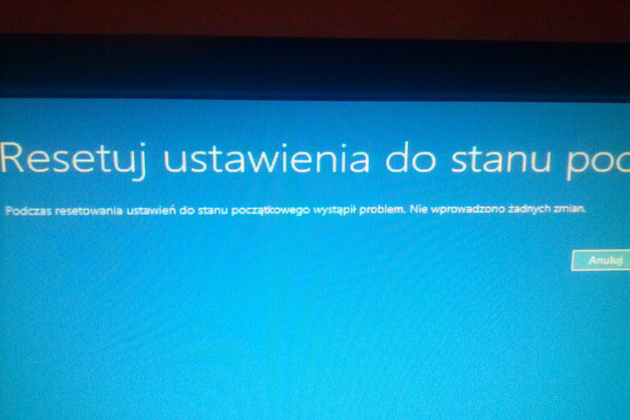 Windows 10 Podczas Resetowania Ustawień Do Stanu Początkowego Wystąpił Problem Problem podczas resetowania ustawień do stanu początkowego windows 10