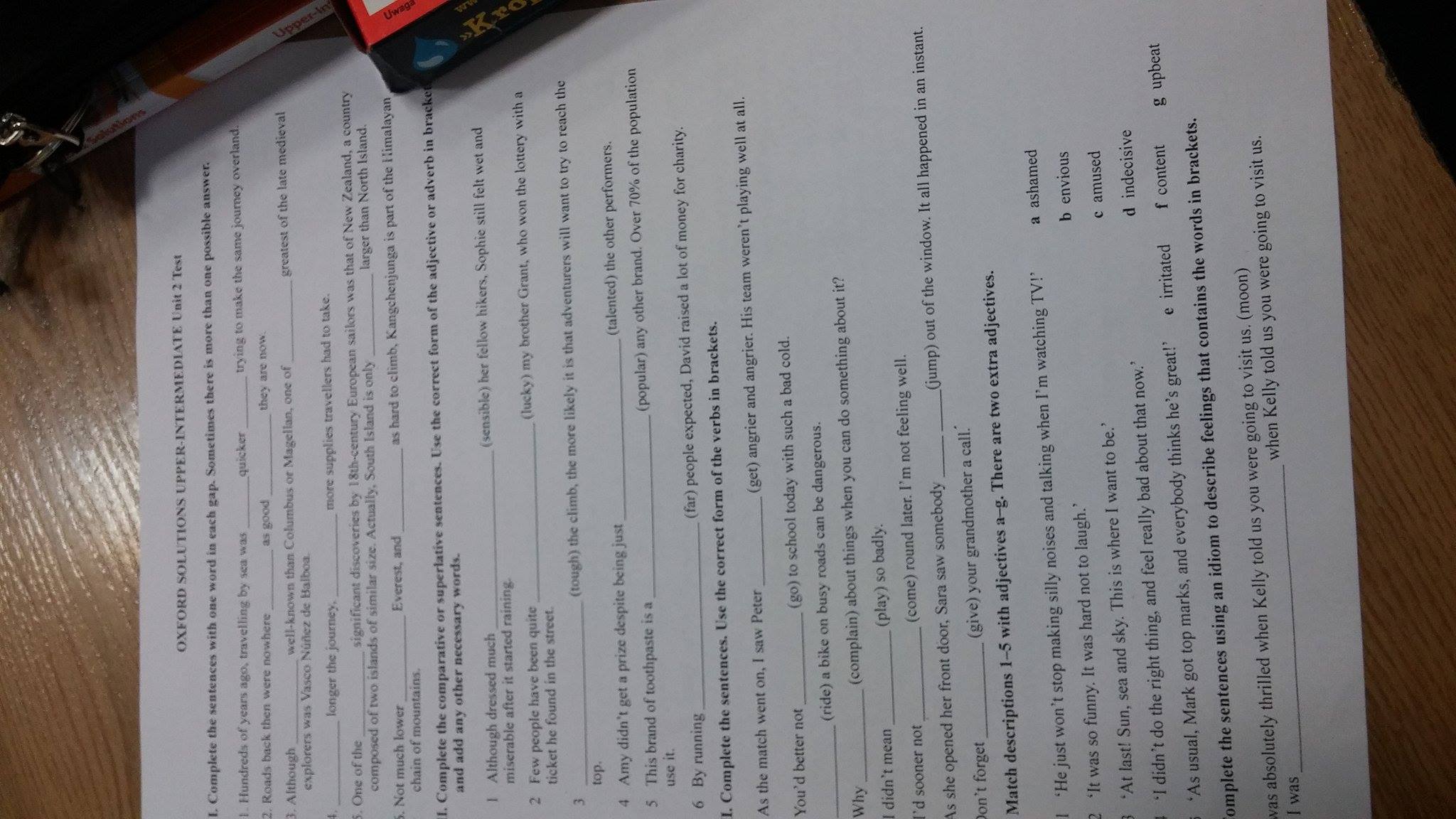 Test Z Angielskiego Klasa 7 Unit 2 Test z angielskiego zadanie 1 i 2 – zadania, ściągi i testy – Zapytaj