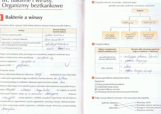 Testy Z Biologii Klasa 7 Dzial 1 - Ćwiczenia z Biologii , gimnazjum klasa 1 , Puls Życia ;d – zadania