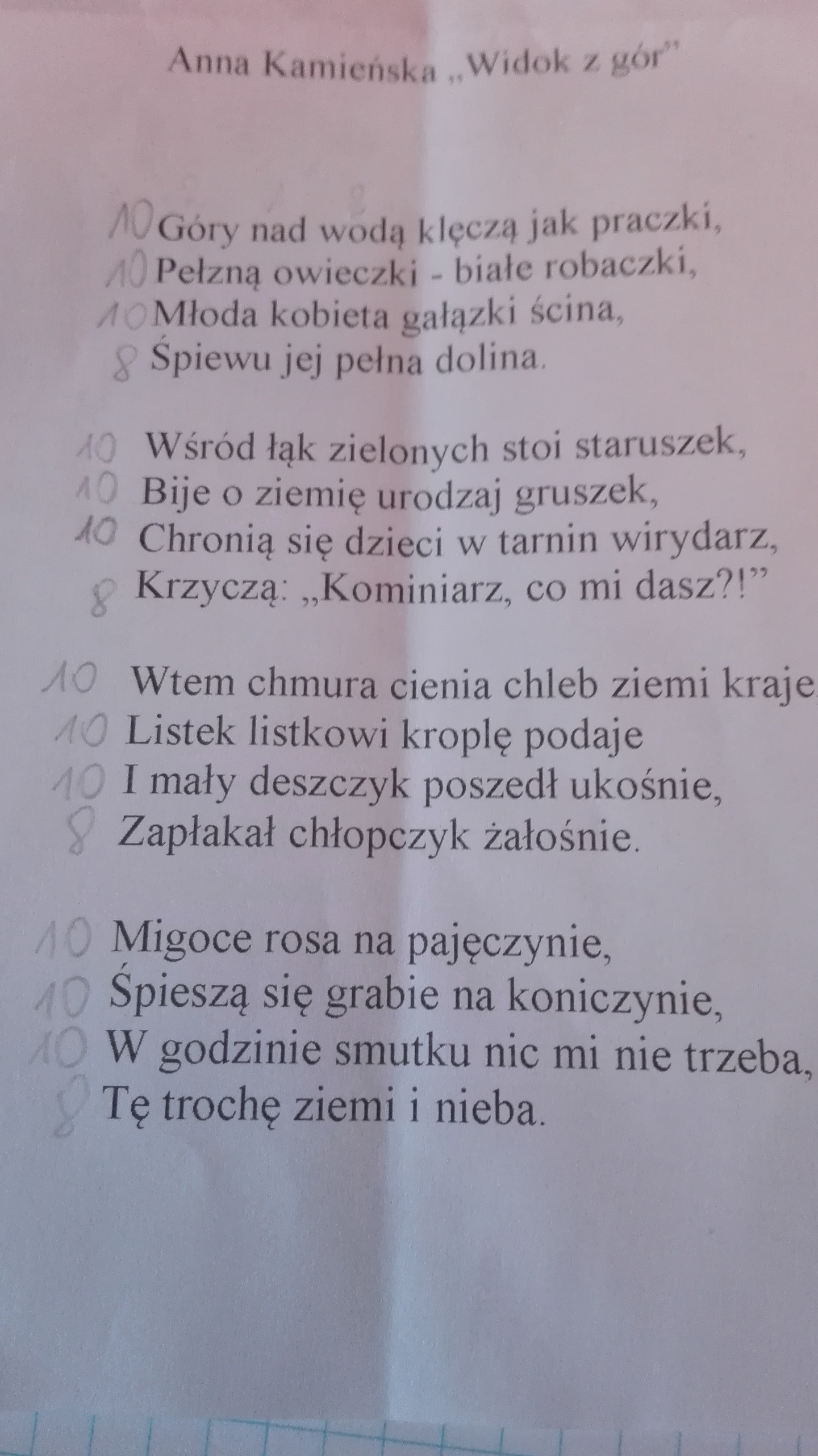 Anna Kamieńska Widok Z Gór Interpretacja Wypisz przenośnie z wiersza ,,Widok z gór" Anna Kamieńska - Zapytaj