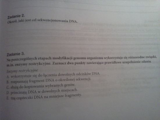 Podstawowe techniki inżynierii genetycznej załącznik – zadania, ściągi