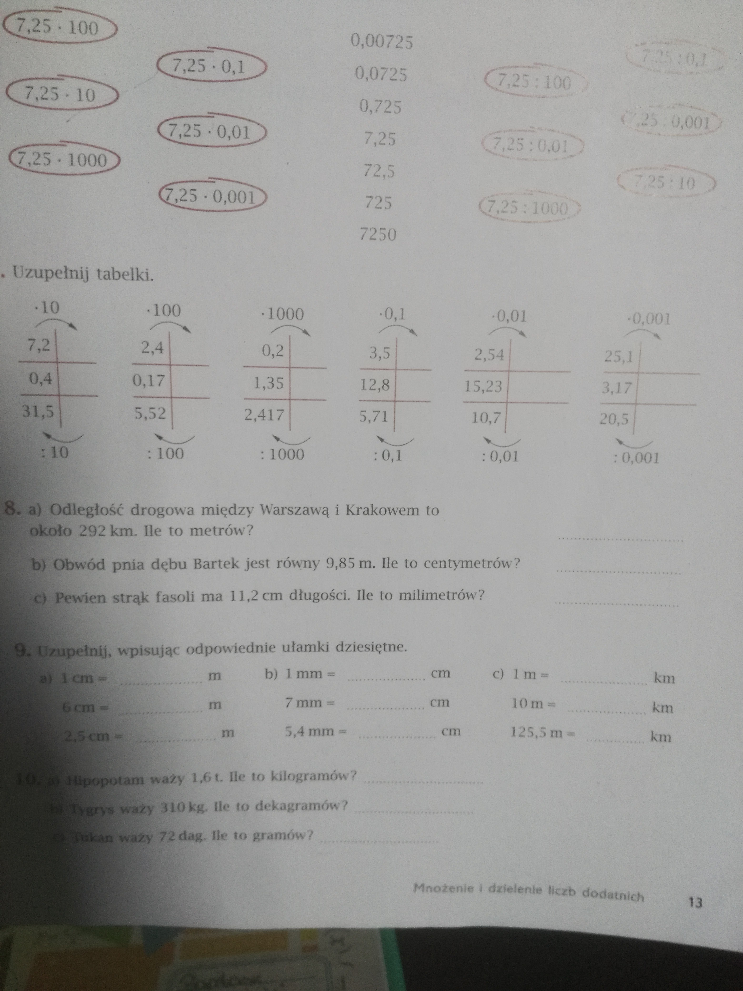 Uzupełnij Zad 7 Str 119 Klasa 4 zad 7 str 13 uzupełnij tabelki – zadania, ściągi i testy – Zapytaj.onet.pl