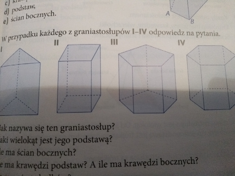 Matematyka Graniastosłupy Sprawdzian 2 Gim - Jak się nazywają te graniastosłupy? – zadania, ściągi i testy – Zapytaj