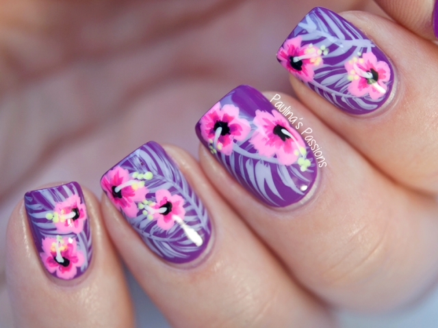 fioletowe w kwiatki