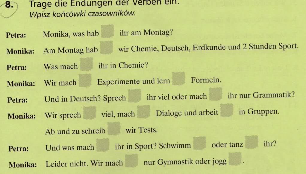 Czy ktoś z Was ma może książkę 'aha!' 1A z niemieckiego? – zadania