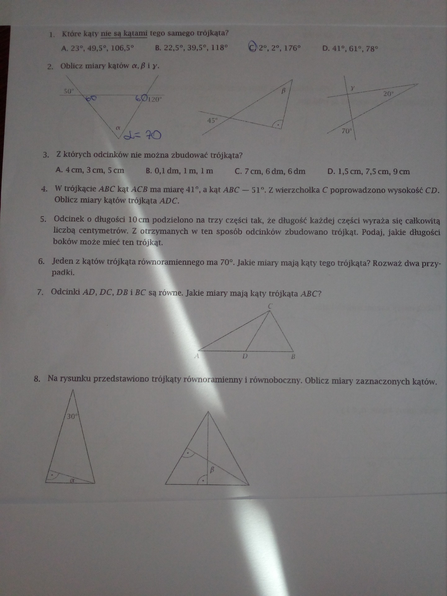 Kartkówka Matematyka Klasa 5 Kąty - Mądry